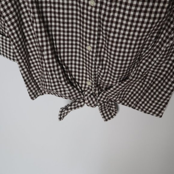 NWT Madewell Flannel Tie-Front Shirt in Gingham - Picture 5 of 9